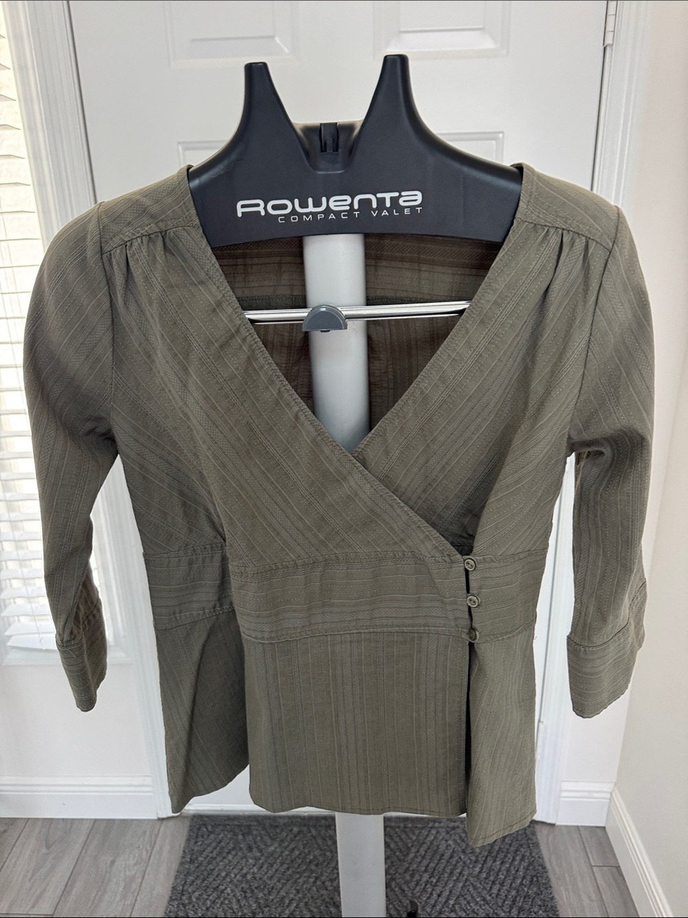 H&M Olive Green Wrap-Style Women's Top